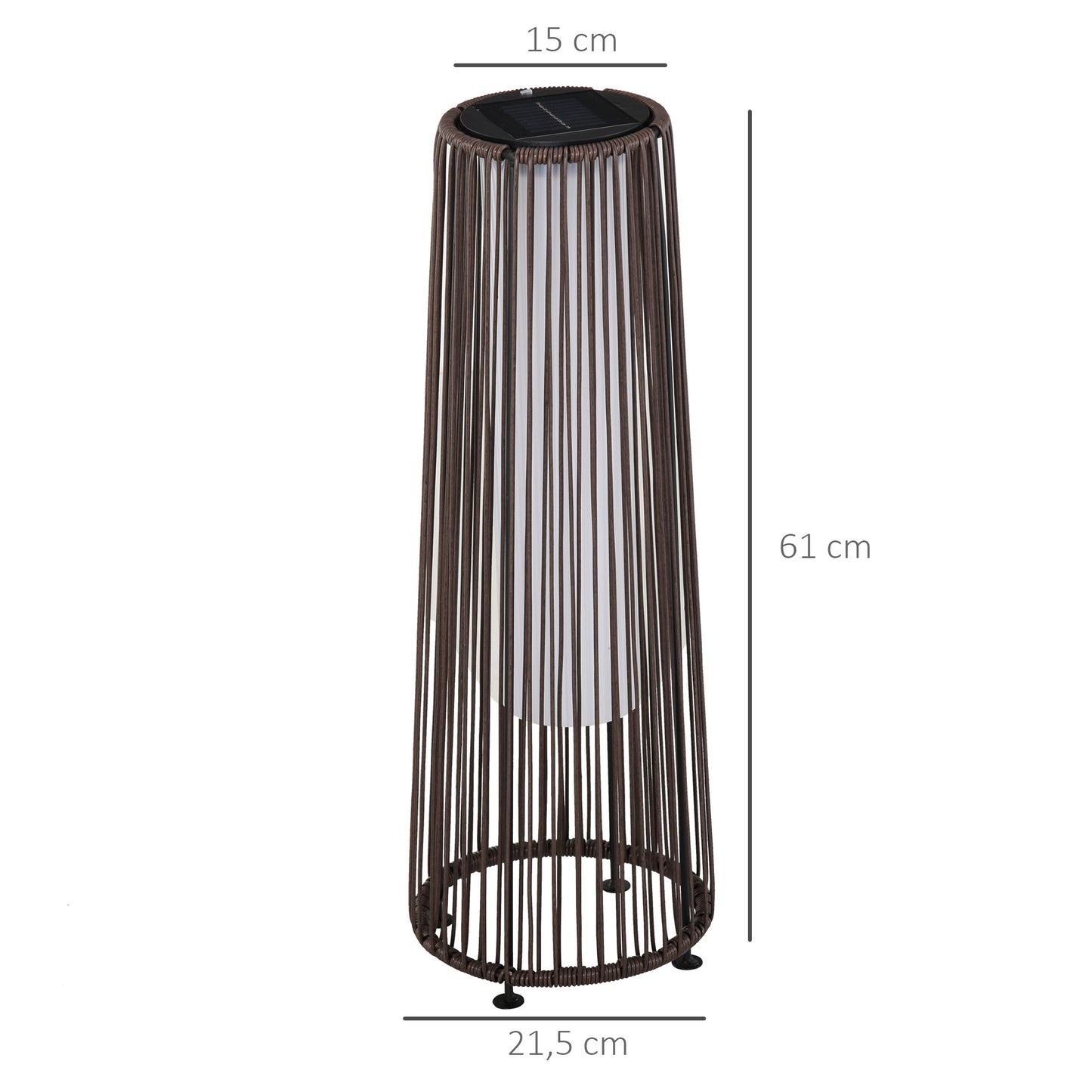 Solcellelampe i rattanlook – Brun udendørslampe