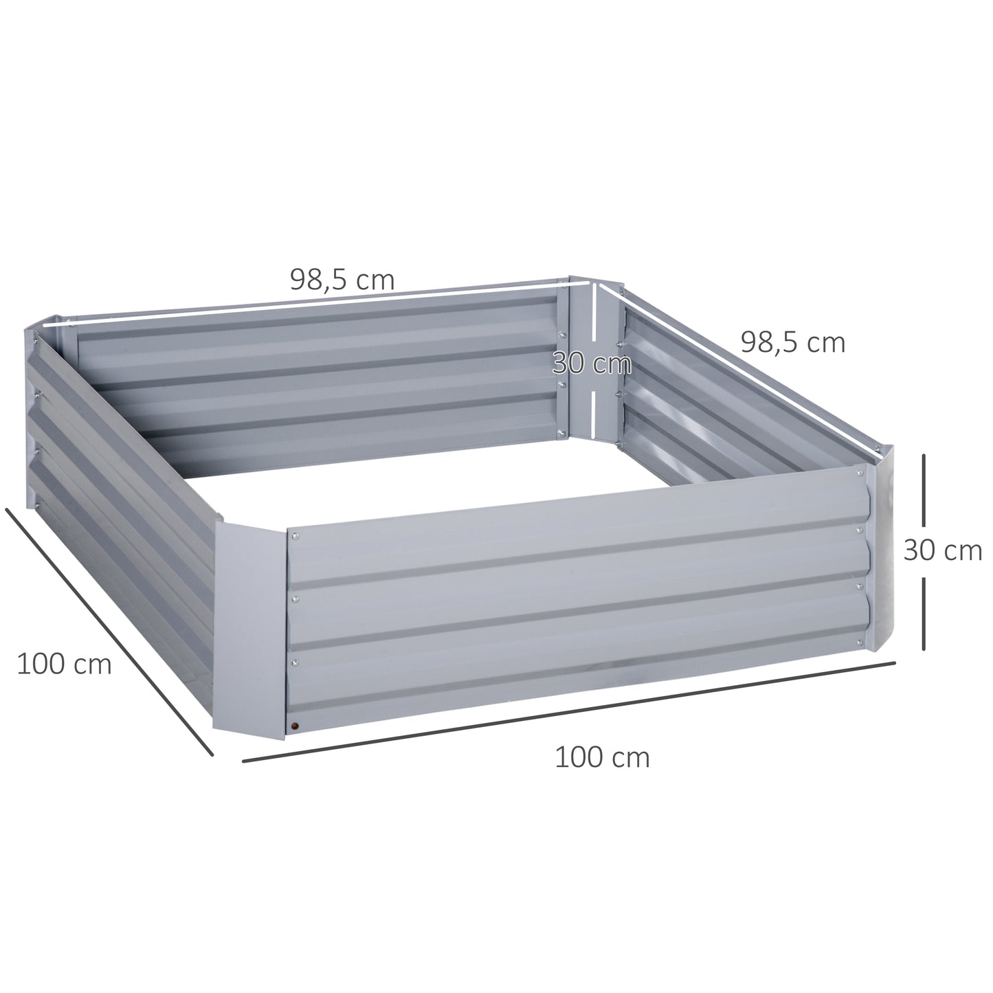 Højbed i galvaniseret stål 2 stk. – 100 x 100 cm