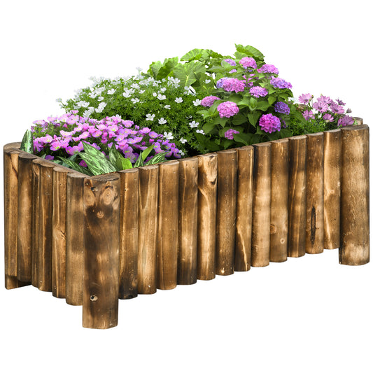 Outsunny hævet plantekasse, urtehave, grøntsagsbed, blomsterbed, plantekasse, fyrretræ 78x35x30 cm