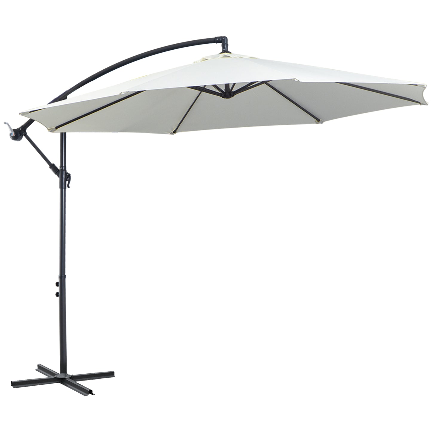 Outsunny parasol med sving, vejrbestandig, 3 m x 3 m x 2,5 m, stål, polyester