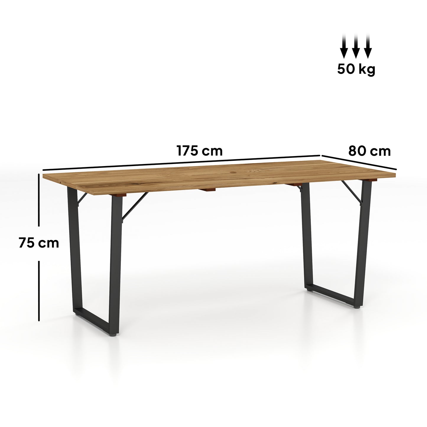 Outsunny Træhavebord 175x80 cm Vejrbestandigt Balkonbord med Parasolhul Buffetbord til 6 Personer Brun