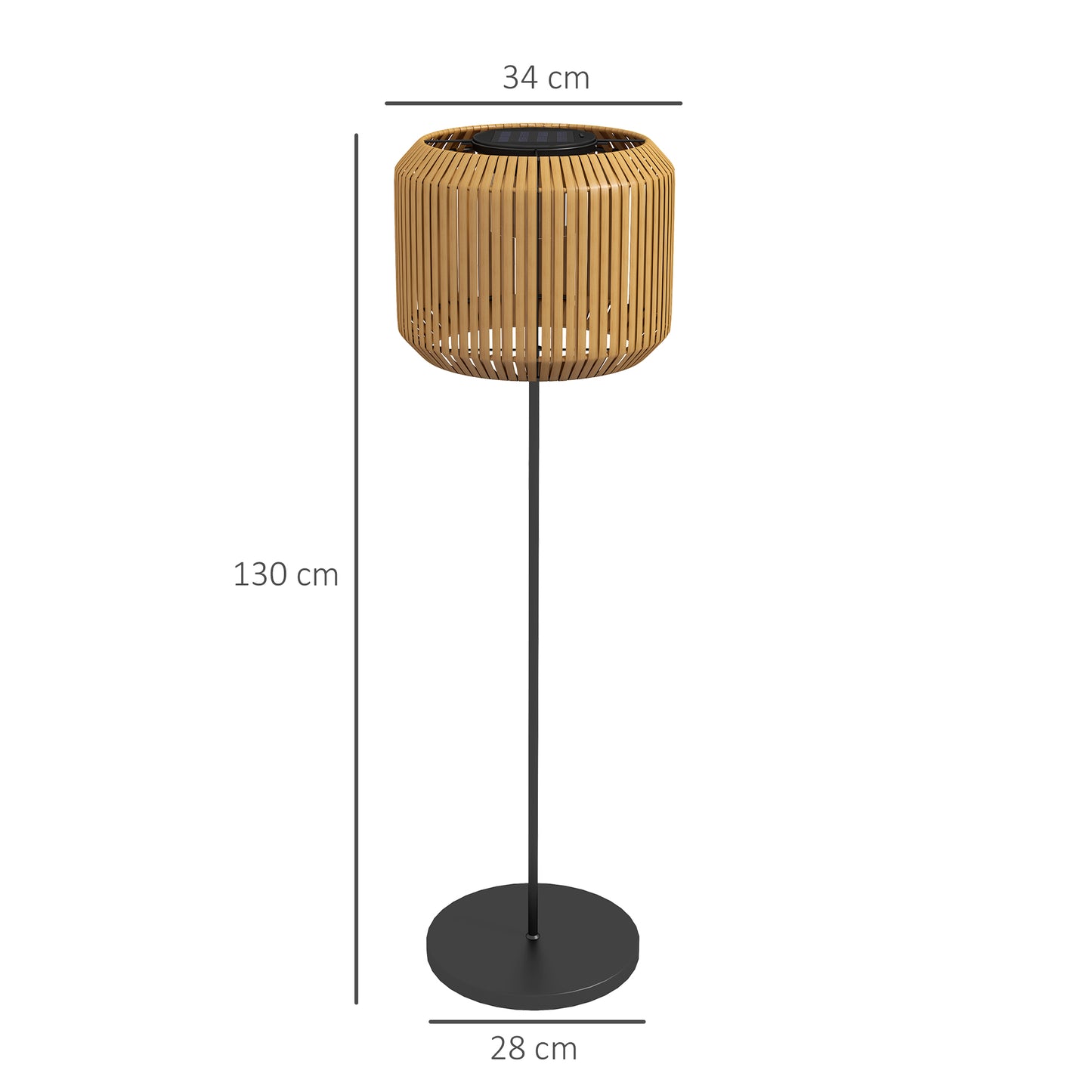 Havelampe i rattan Ø34 x 130 cm