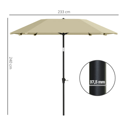 Beige parasol med hejs og knæk – Ø233 cm