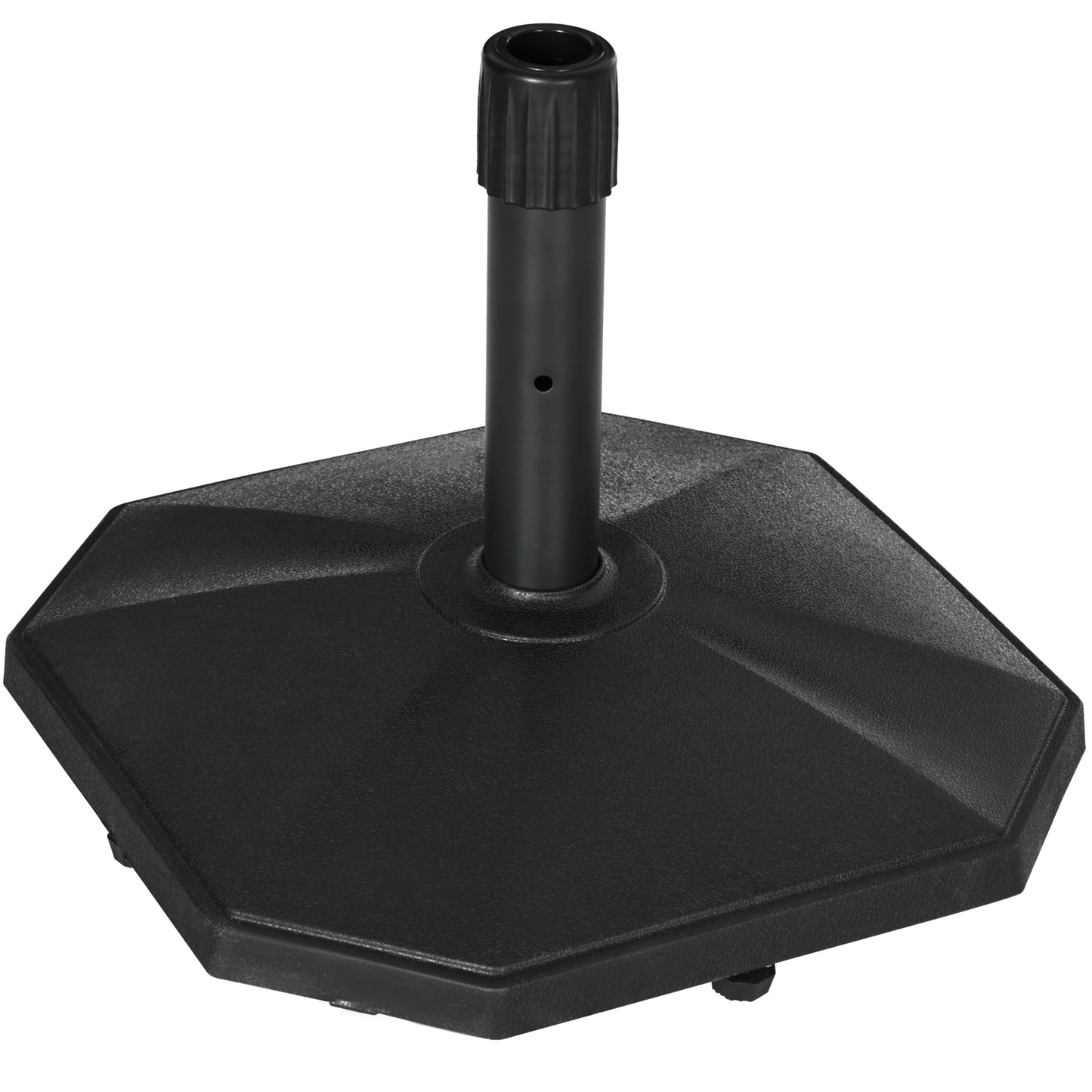 Outsunny paraplyholder, 18 kg, cementfyld, kompakt design, plastikhus, sort, 45,5 x 45,5 x 33 cm