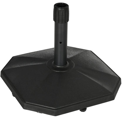 Outsunny paraplyholder, 18 kg, cementfyld, kompakt design, plastikhus, sort, 45,5 x 45,5 x 33 cm