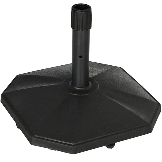 Outsunny paraplyholder, 18 kg, cementfyld, kompakt design, plastikhus, sort, 45,5 x 45,5 x 33 cm