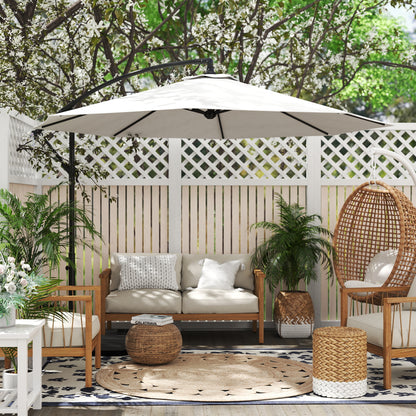 Outsunny parasol med sving, vejrbestandig, 3 m x 3 m x 2,5 m, stål, polyester