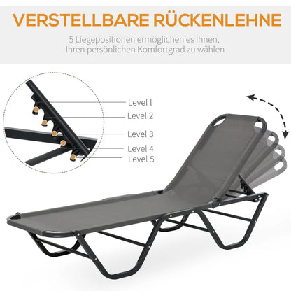 Foldbar og justerbar liggestol