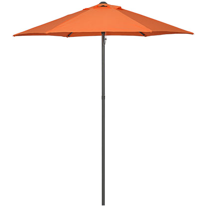 Outsunny Parasol Ø196 cm, sekskantet balkonparasol til strand, balkon, have, orange
