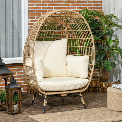 Rattan loungestol med hynder – havestol i polyrattan