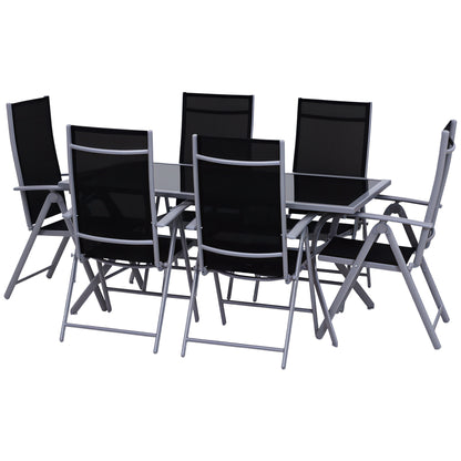 Outsunny 6-personers siddegruppe, havemøbel sæt, aluminium