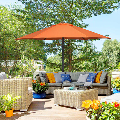 Outsunny Parasol Ø196 cm, sekskantet balkonparasol til strand, balkon, have, orange
