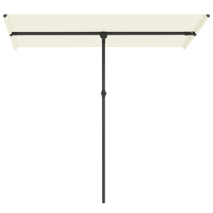 Outsunny Parasol, 180 grader drejelig, højdejusterbar, haveparasol med aluminiumsstang, 150x205cm, beige