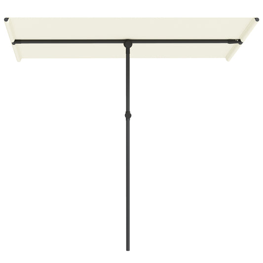 Outsunny Parasol, 180 grader drejelig, højdejusterbar, haveparasol med aluminiumsstang, 150x205cm, beige
