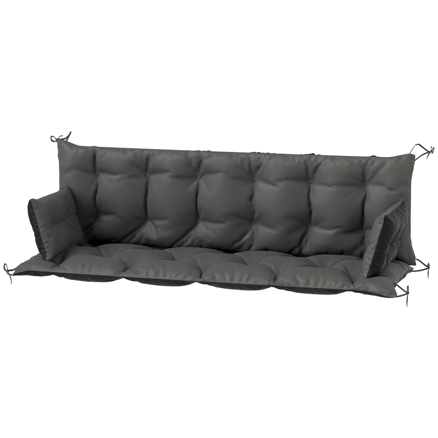 Outsunny Udendørs Hyndesæt til Bænk eller Hollywood Gynge, To-farvet, Polyester, Skum, 180 x 110 x 8 cm, Mørkegrå