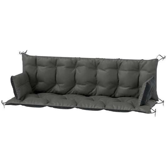 Outsunny Udendørs Hyndesæt til Bænk eller Hollywood Gynge, To-farvet, Polyester, Skum, 180 x 110 x 8 cm, Mørkegrå