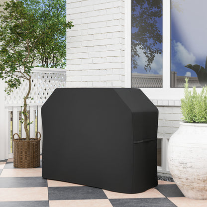Outsunny Grill Cover, Beskyttelsesovertræk til Grills, Vejrbestandig, 147 x 61 x 120 cm, Sort