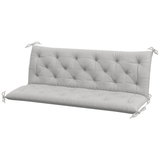 Outsunny 3-personers sofa pude, 150x98x8 cm, pude med bånd, pude til havemøbler, Hollywood gynge, lys grå