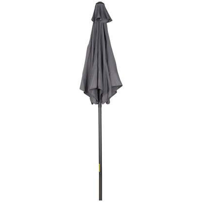 Outsunny Parasol Ø196 cm, sekskantet balkonparasol til strand, balkon, have, mørkegrå