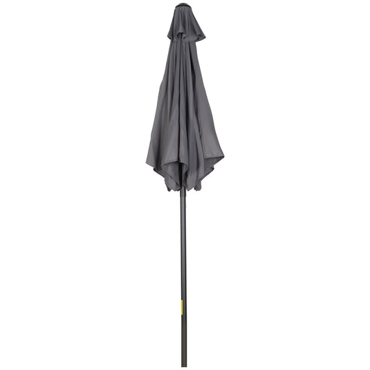 Outsunny Parasol Ø196 cm, sekskantet balkonparasol til strand, balkon, have, mørkegrå