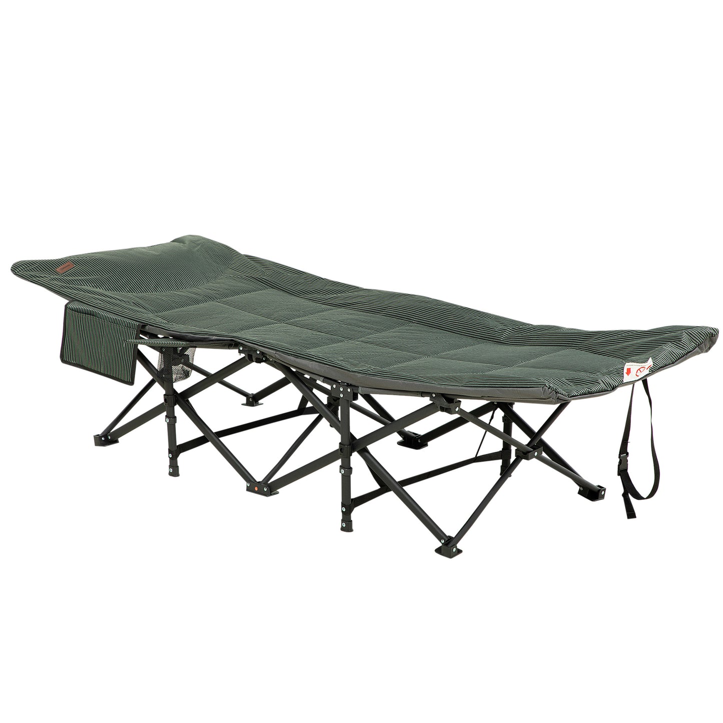 Outsunny liggestol, sammenfoldelig, justerbar ryg, med kopholder, op til 120 kg, 68 x 186 x 48 cm, grå