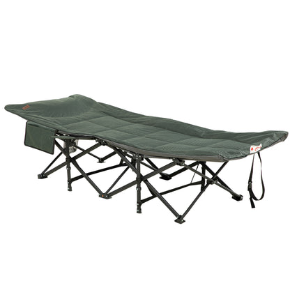 Outsunny liggestol, sammenfoldelig, justerbar ryg, med kopholder, op til 120 kg, 68 x 186 x 48 cm, grå