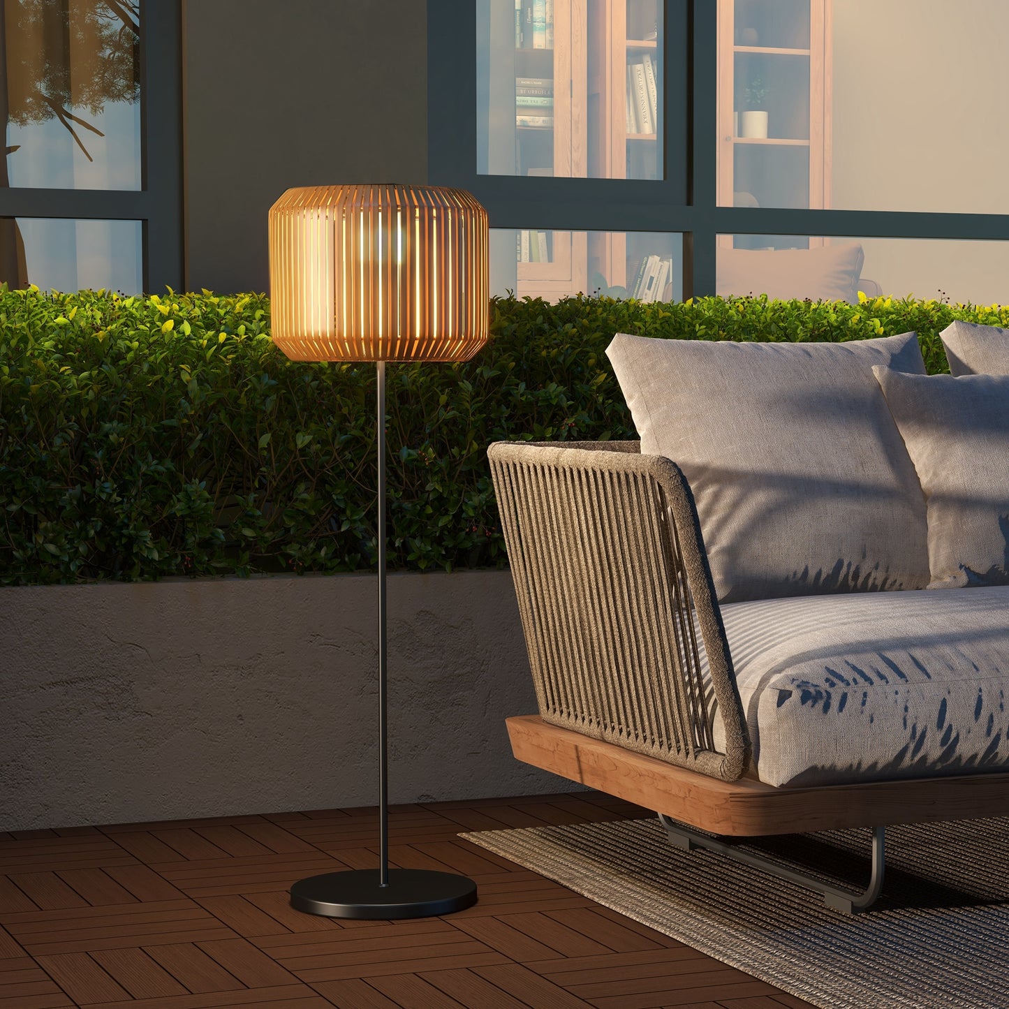Havelampe i rattan Ø34 x 130 cm