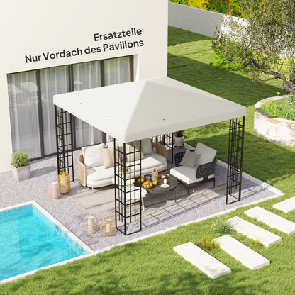Outsunny 3 x 3 m erstatningsdug til pavillon, dug til havepavillon, med drænhuller, UPF30+, lysgrå