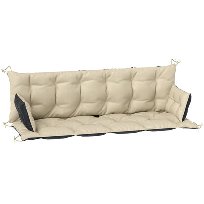 Outsunny Udendørs Hyndesæt til Bænk eller Hollywood Gynge, To-farvet, Polyester, Skum, 180 x 110 x 8 cm, Beige+Sort