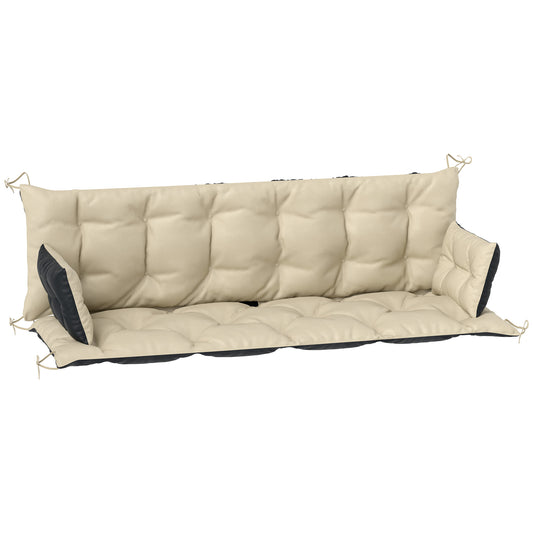 Outsunny Udendørs Hyndesæt til Bænk eller Hollywood Gynge, To-farvet, Polyester, Skum, 180 x 110 x 8 cm, Beige+Sort