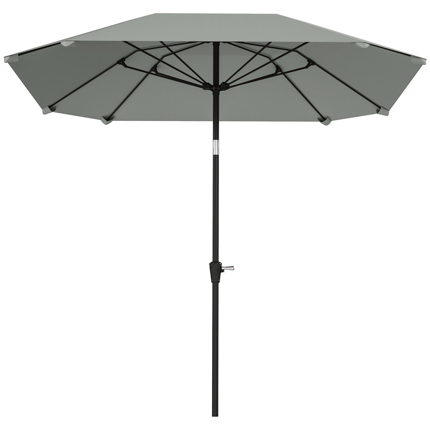 Mørkegrå parasol med hejs og knæk – Ø233 cm