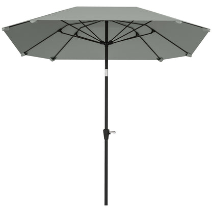 Mørkegrå parasol med hejs og knæk – Ø233 cm