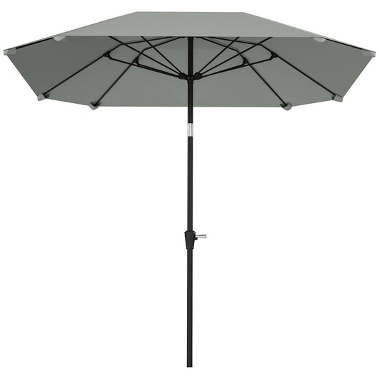 Mørkegrå parasol med hejs og knæk – Ø233 cm