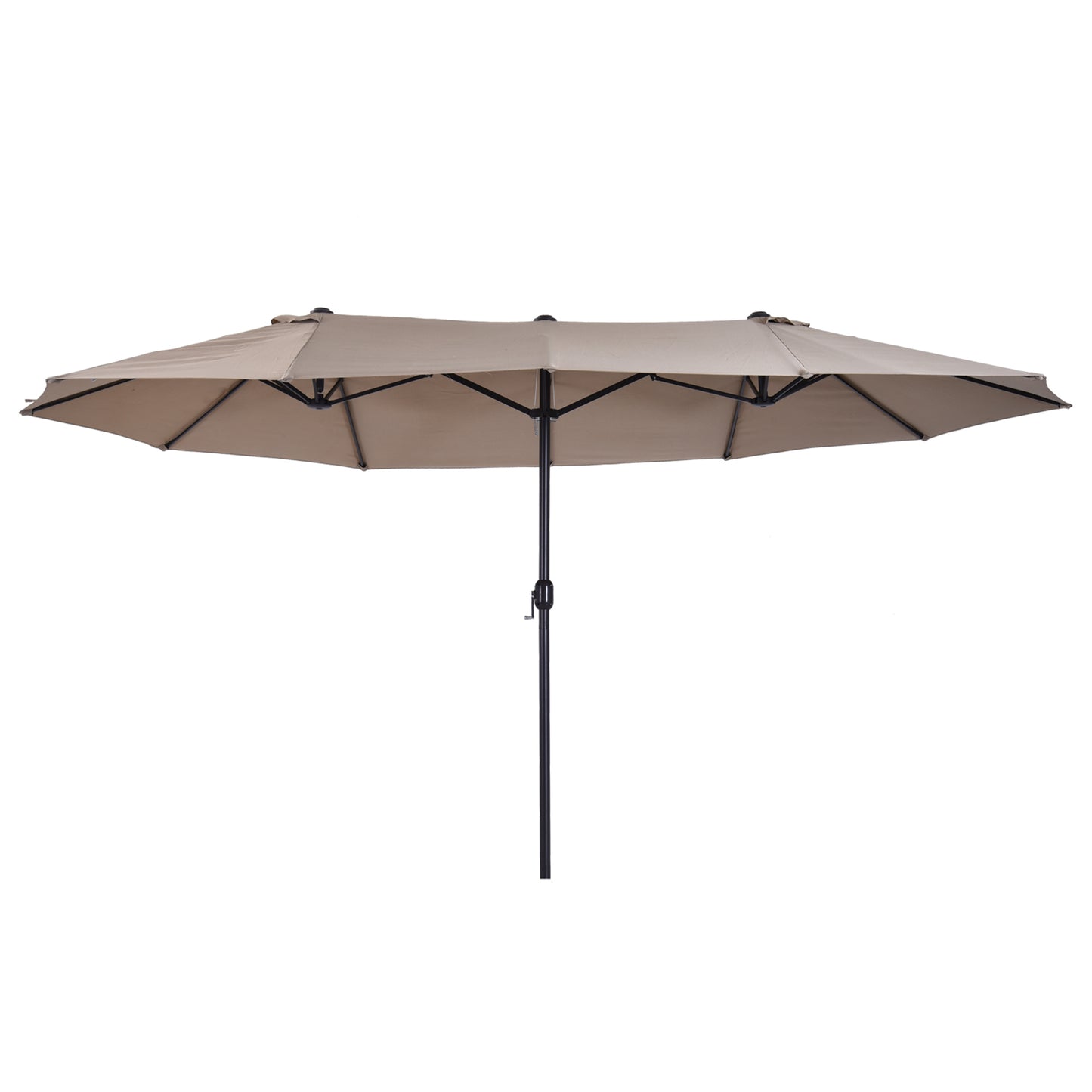 Dobbelt parasol 460 x 270 cm – Lys kaffe