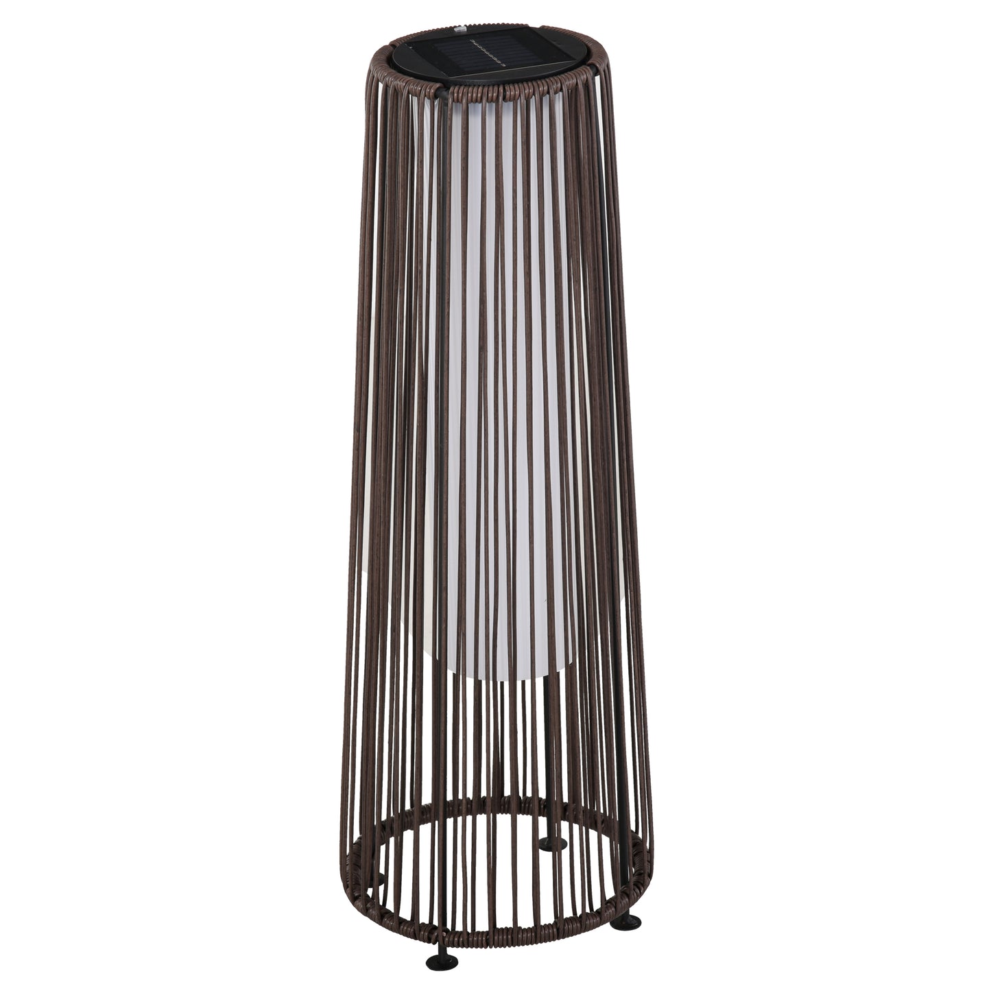 Solcellelampe i rattanlook – Brun udendørslampe
