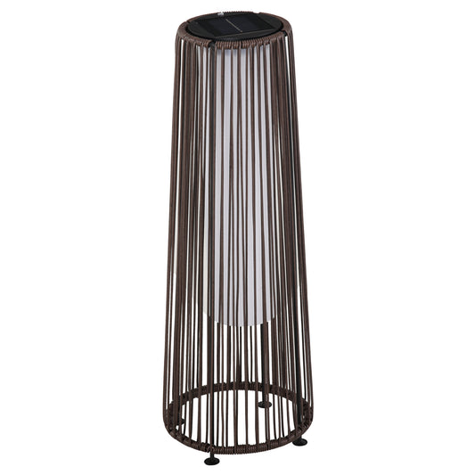 Solcellelampe i rattanlook – Brun udendørslampe