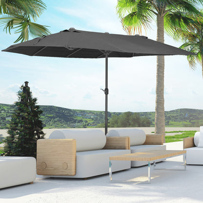 Dobbelt parasol 460 x 270 cm – Sort