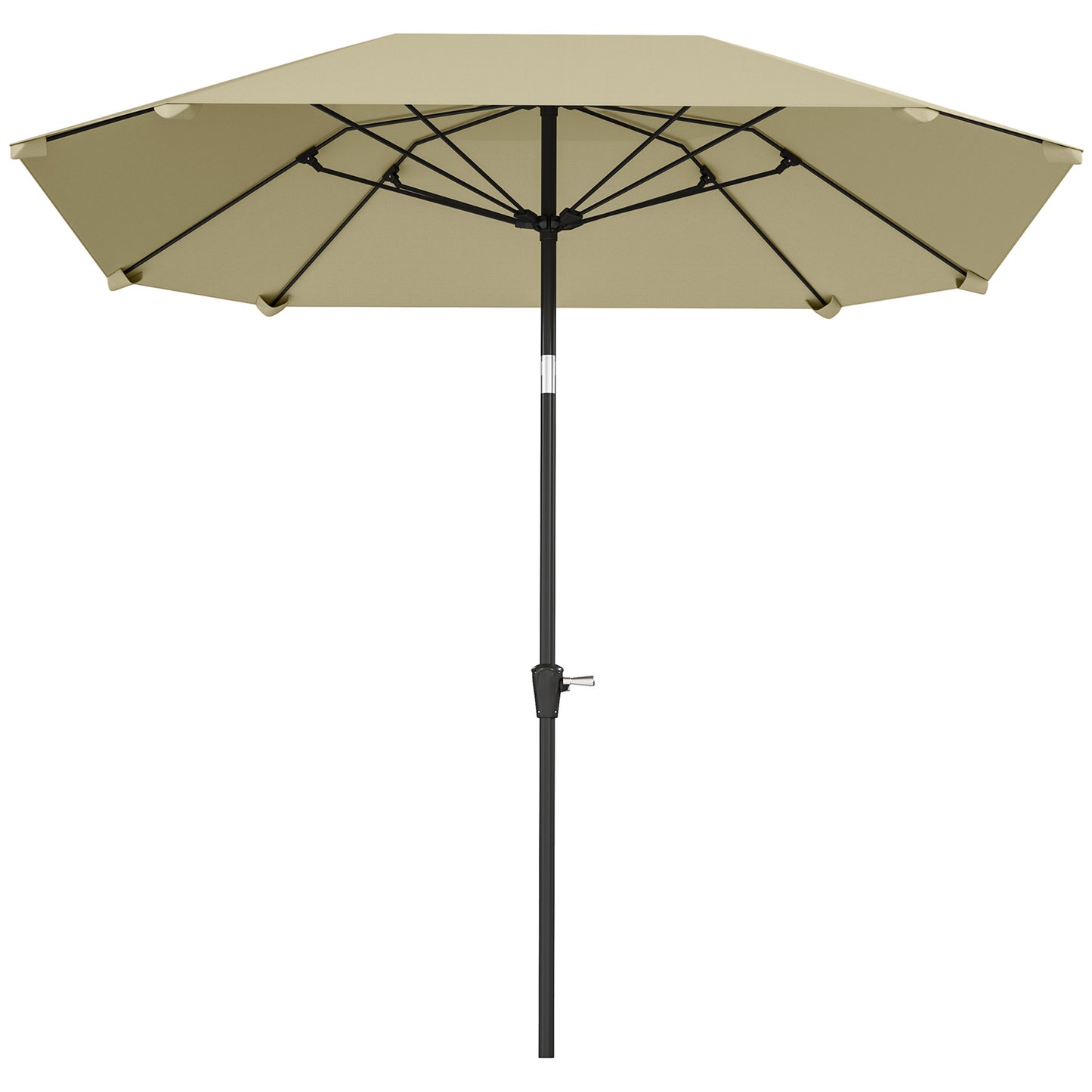 Beige parasol med hejs og knæk – Ø233 cm