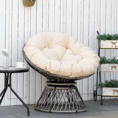 Papasan stol til have og terrasse – Drejelig loungestol med hynde