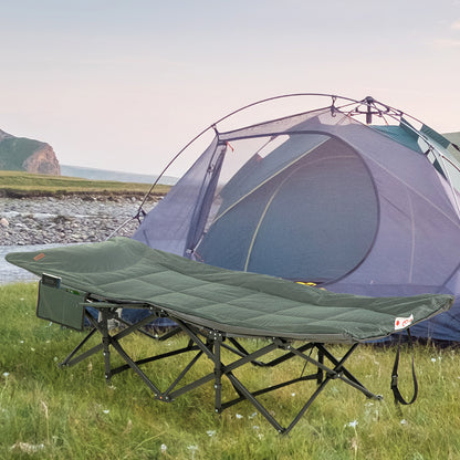 Outsunny liggestol, sammenfoldelig, justerbar ryg, med kopholder, op til 120 kg, 68 x 186 x 48 cm, grå