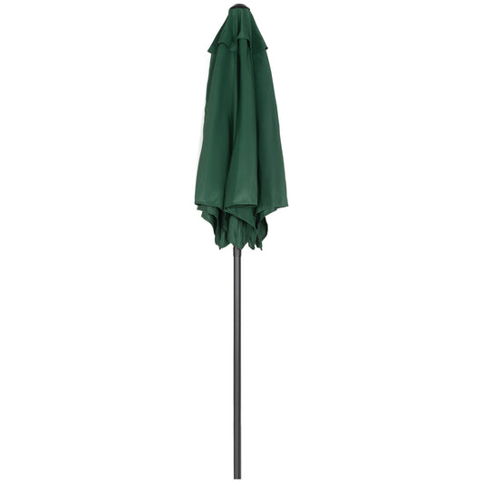 Outsunny Parasol Ø196 cm, sekskantet balkonparasol til strand, balkon, have, grøn