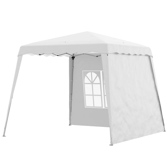 Outsunny Pop Up Pavilion, foldable pavilion, incl. windows, weatherproof, 240 x 240 x 250 cm, white