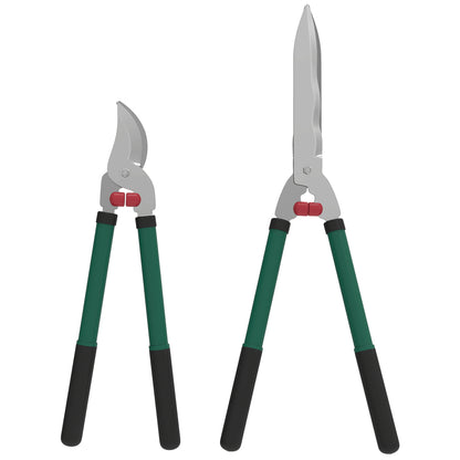 Outsunny Havemødesaks sæt, 2-delt, blad længde 40 cm, takkeskærer med non-stick belægning af metalblade